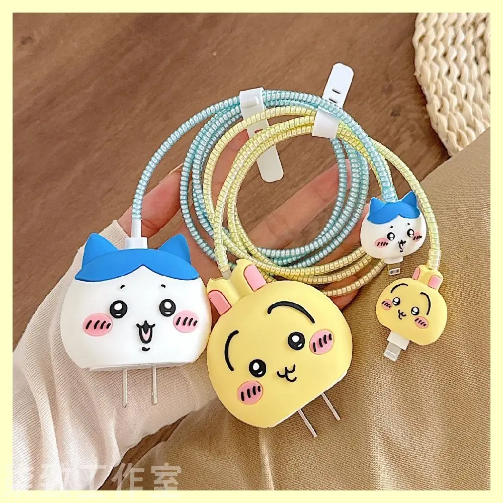 For chiikawa Data Cable Protector Case for IPhone 20W Charger Anti-Break Cover IPhone17 16 15 14 Charger Cord Saver Accessories
