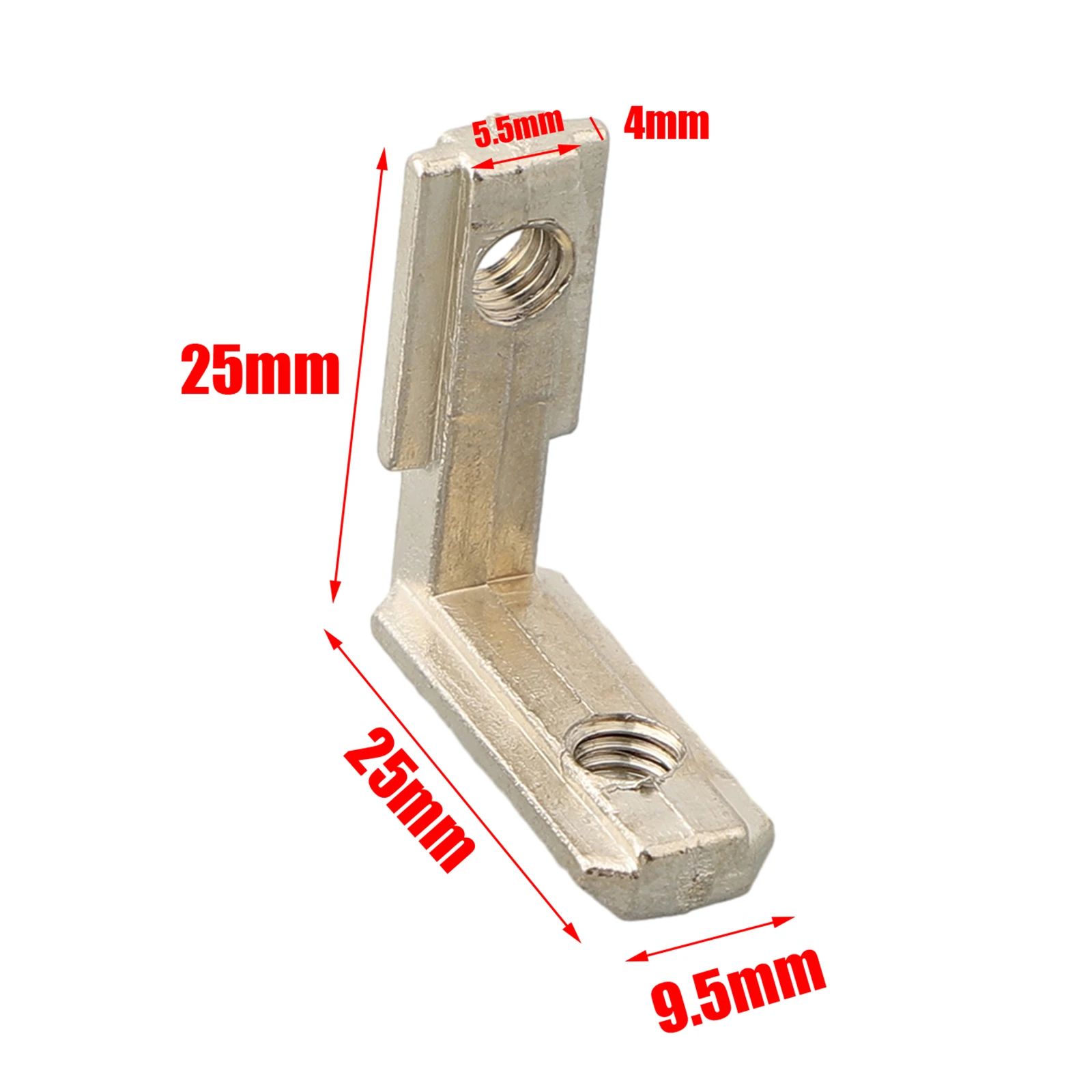 

20 Pieces L Shape T Slot Brackets for 2020 Aluminum Profiles 90 Degree Inner Connectors Zinc Alloy Material with Nickel Finish