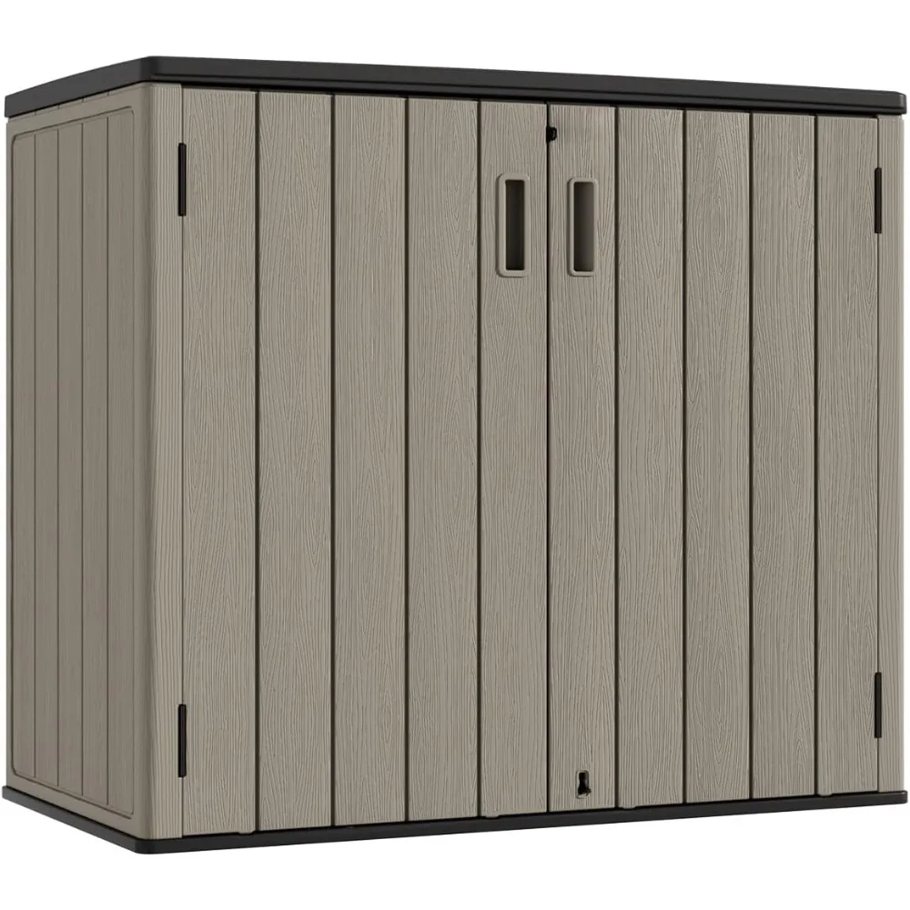 

Outdoor Horizontal Storage Sheds,Outdoor Storage Cabinet Waterproof Resin Tool Storage Box for Lawn Mower,Garden Tools and Pati