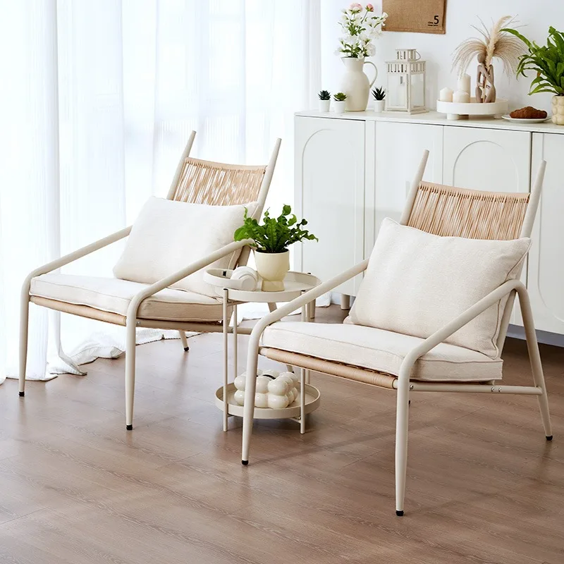 One table and two chairs combined casual rattan coffee table, rattan chairs three pieces