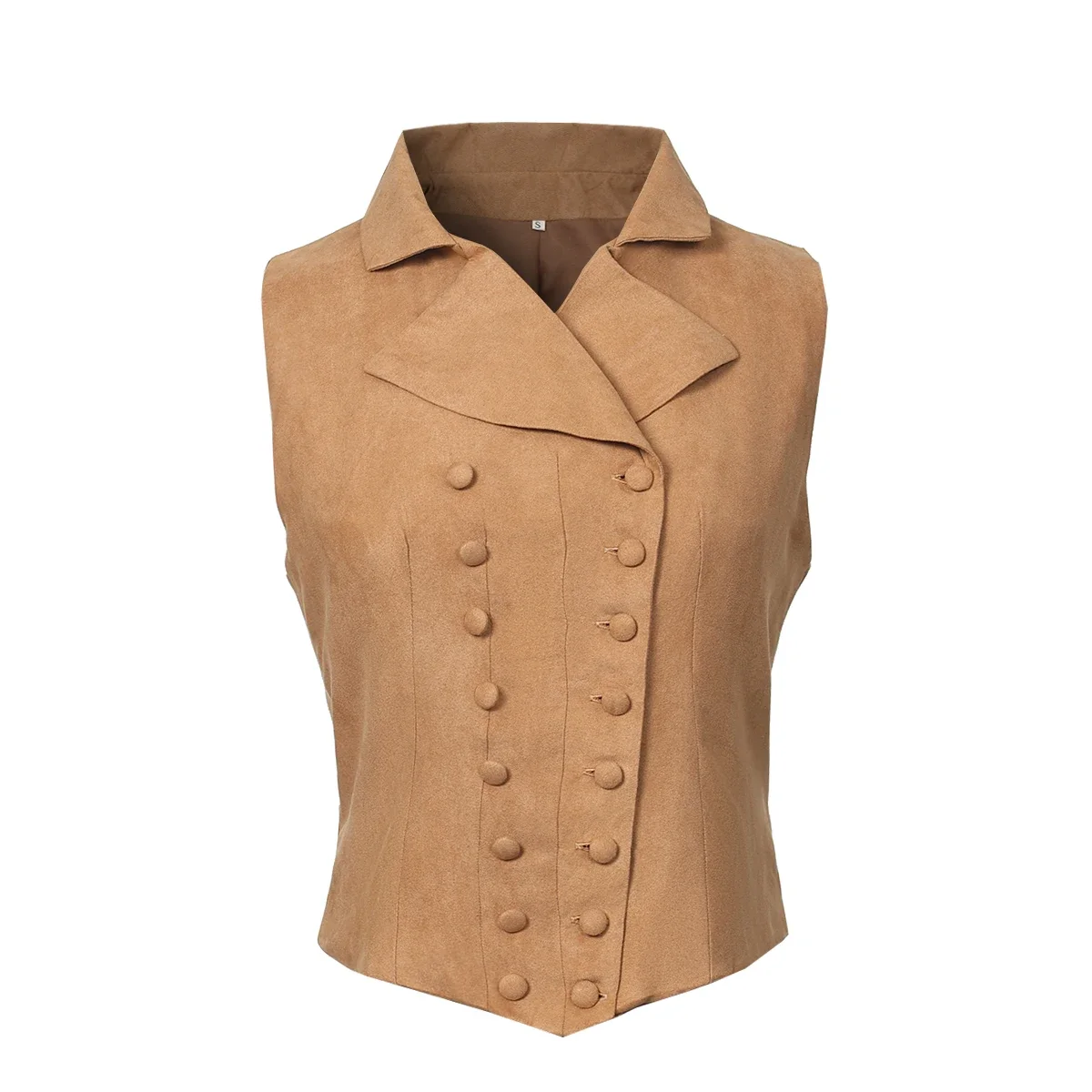 

Victorian Vest Women Renaissance Medieval V-neck Double Breasted Corset Waistcoat