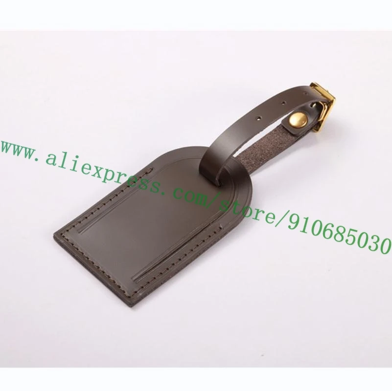 Top Grade Calf Leather Nametag Name Tag Airline Label For Designer Travel Bag Luggage Duffle Handbag Letters Hot Stamp 2 Size