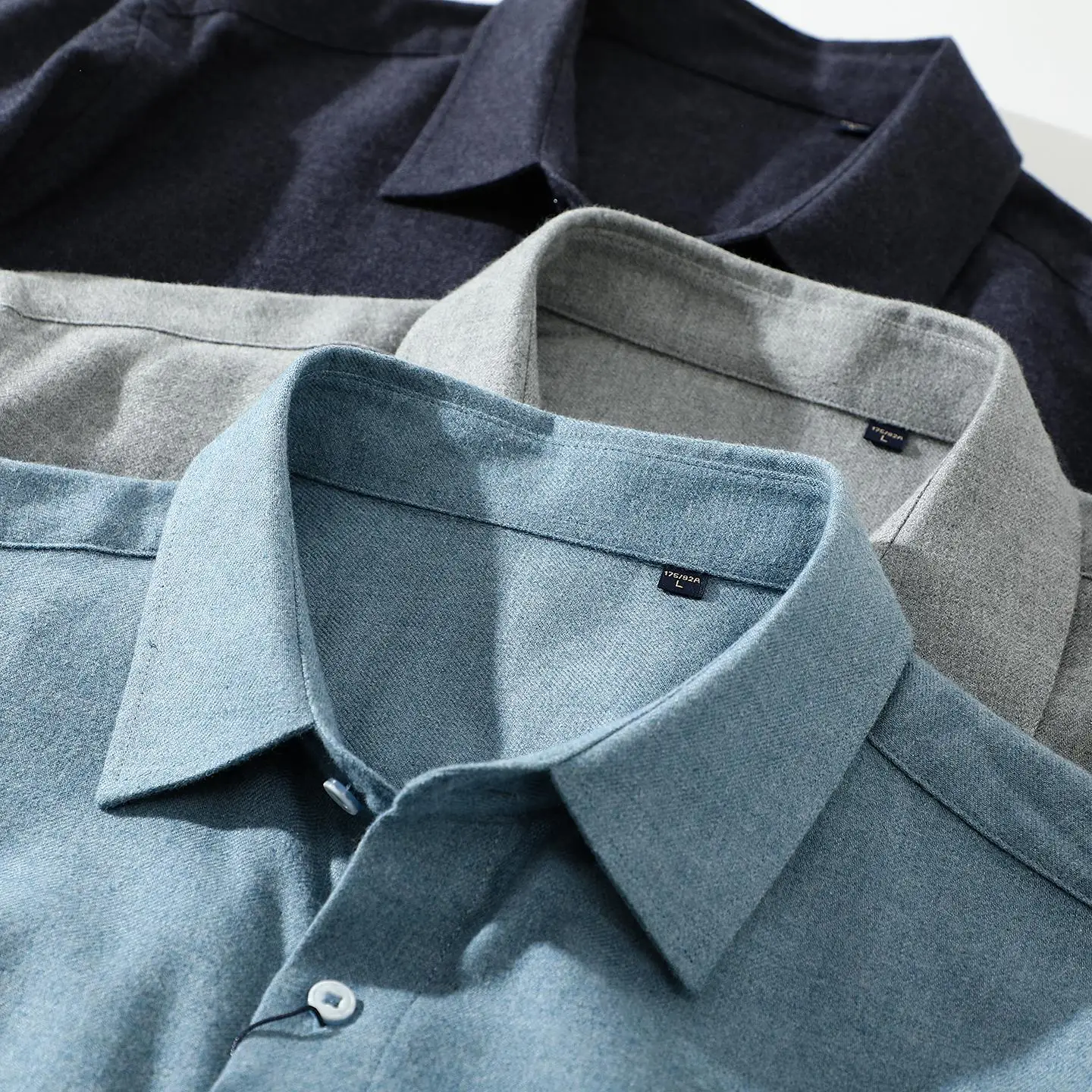 

00% Cotton Long Sve Brued irt Men's Busin Commute Versatile Pure Color Breathable Comfortable Waable irt