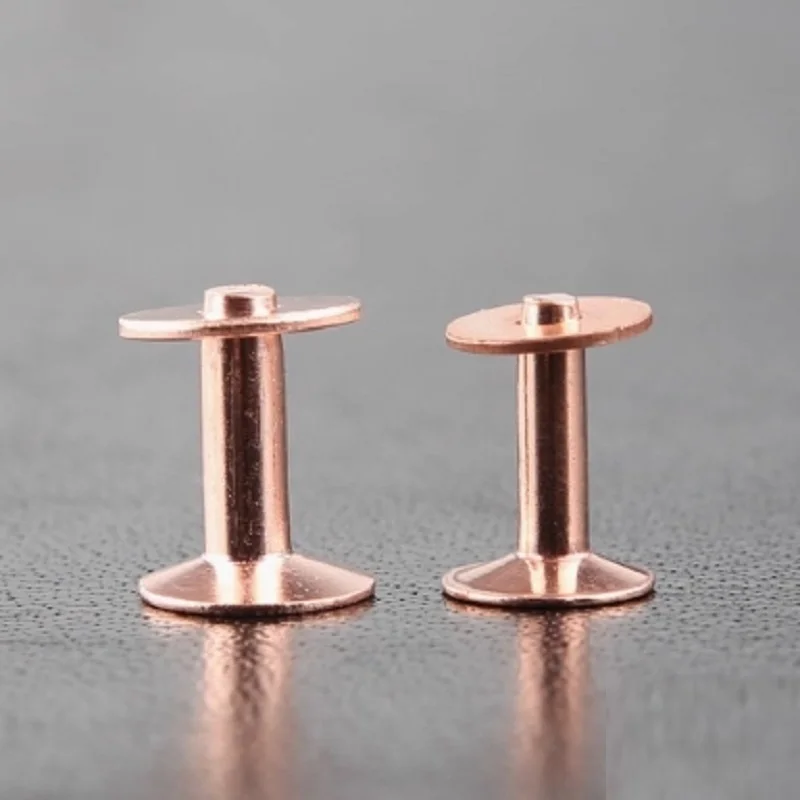 Remaches de cuero de latón macizo/cobre con rebabas, tachuelas de remache de cobre, sujetadores permanentes, cinturones artesanales, brida de cabrestantes