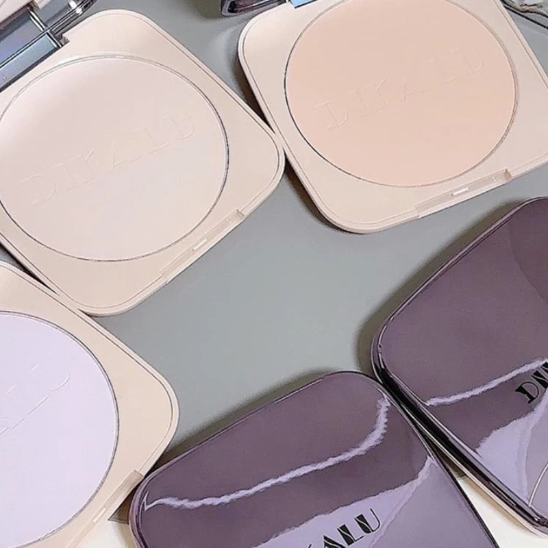 DIKALU Soft Face Setting Powder Cushion Compact Powder Oil-Control Matte Concealer Finish Smooth Makeup Powder Pressed Cosmetics