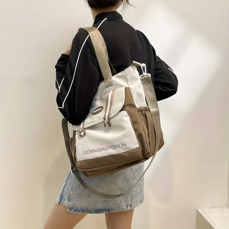 

Диагональные холщовые сумки большой вместимости в студенческом стиле, многослойная сумка на одно плечо, подходит для поездок на работу и занятий посещаемостью