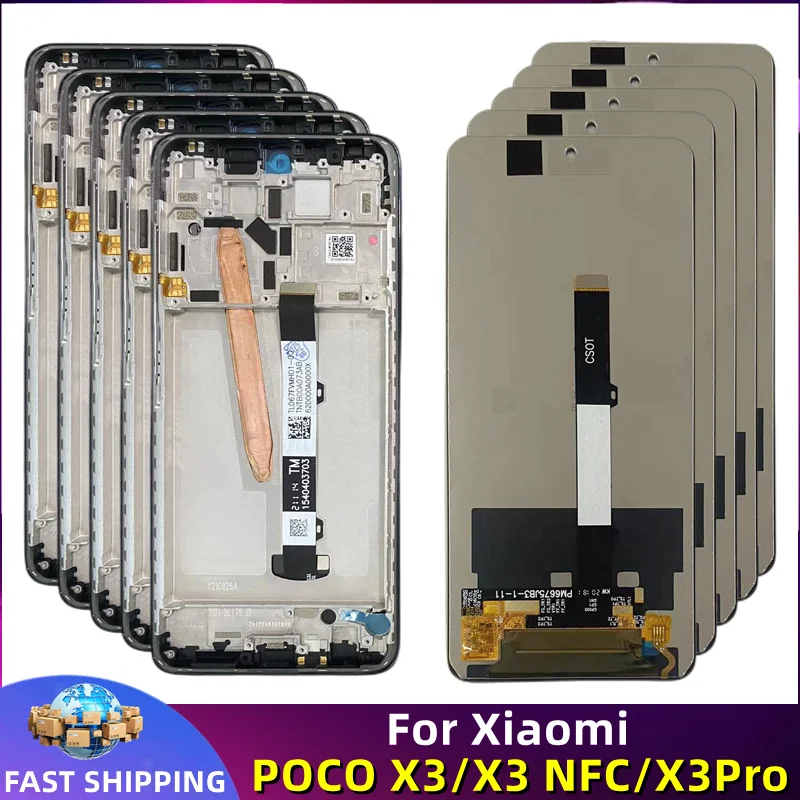 

LCD with Frame for Mobile Phone Display, Touch Screen, Digitizer Assembly Replacement, Xiaomi POCO X3 NFC X3 Pro