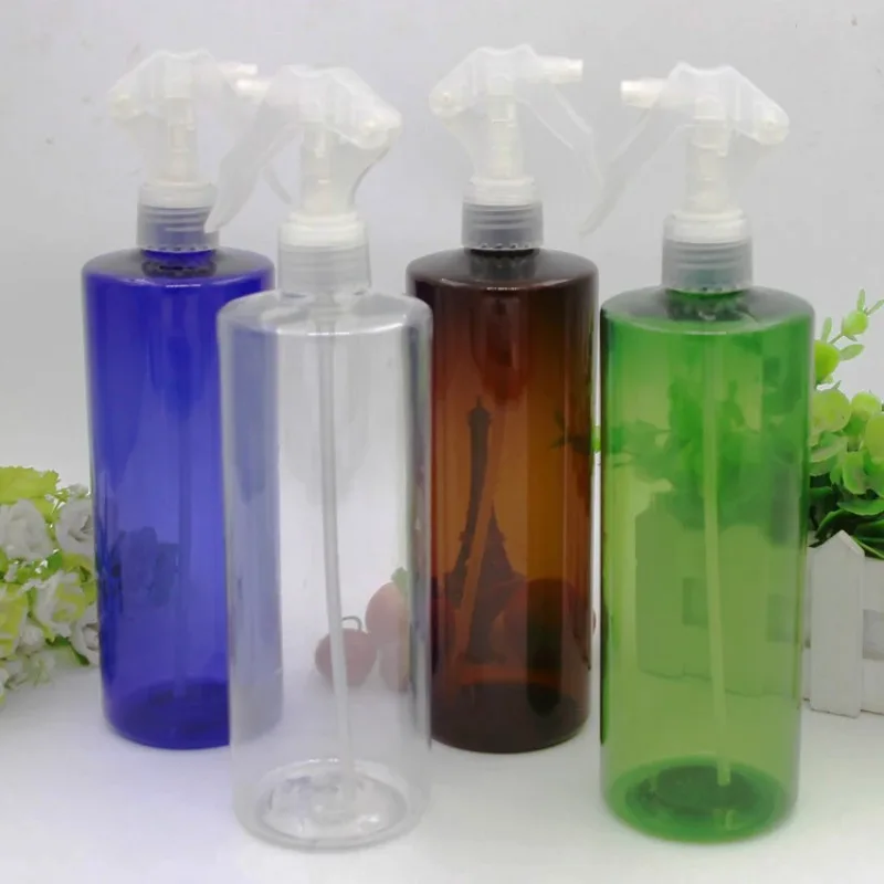 

2/10pcs 500ml transparent square PLASTIC PET BOTTLE WITH MOUSE SHAPE MIST PUMP SPRAYER WATER Sub bottling refillable containers