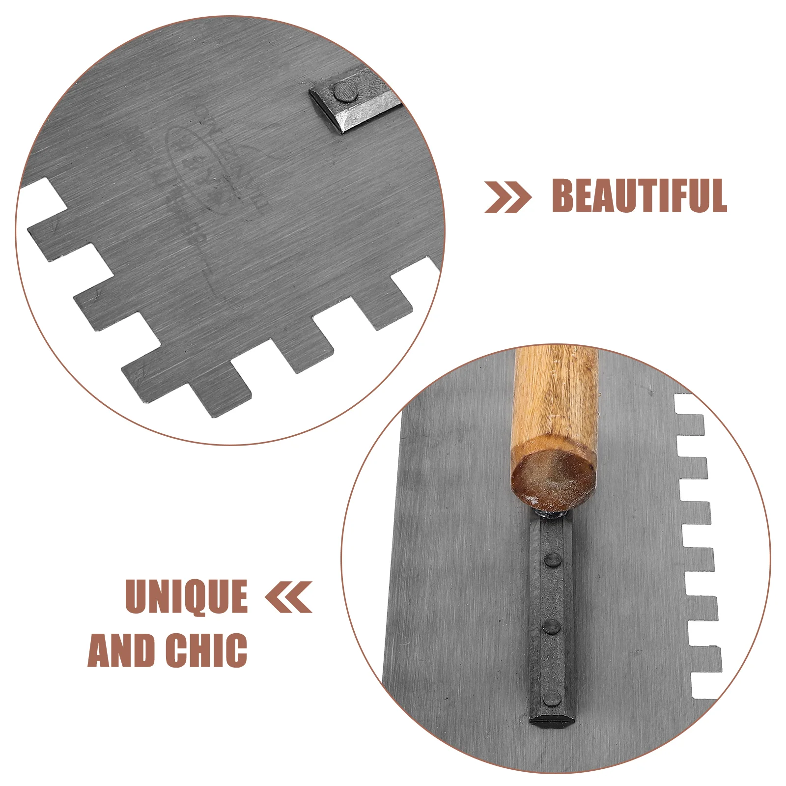 Trowel Tools Tile Concrete Bricklaying Flat Steel with Wooden Handle Mason Flooring Drywall