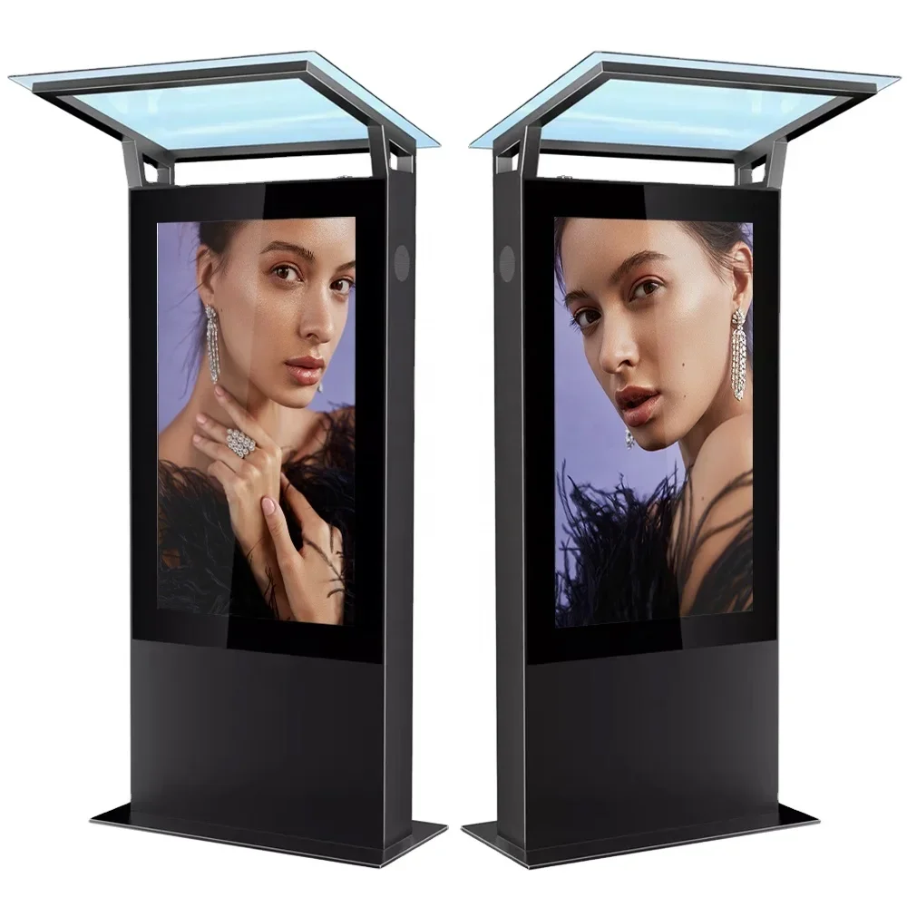 Force Measuring Instrument75inch Floor Standing Double Side Digital Signage Player HD 1080p Outdoor LCD Display Advertising LCD