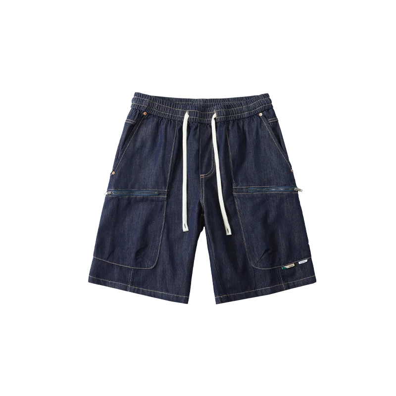 

XY9948 summer new denim shorts men loose straight summer thin section Lycra ice silk casual