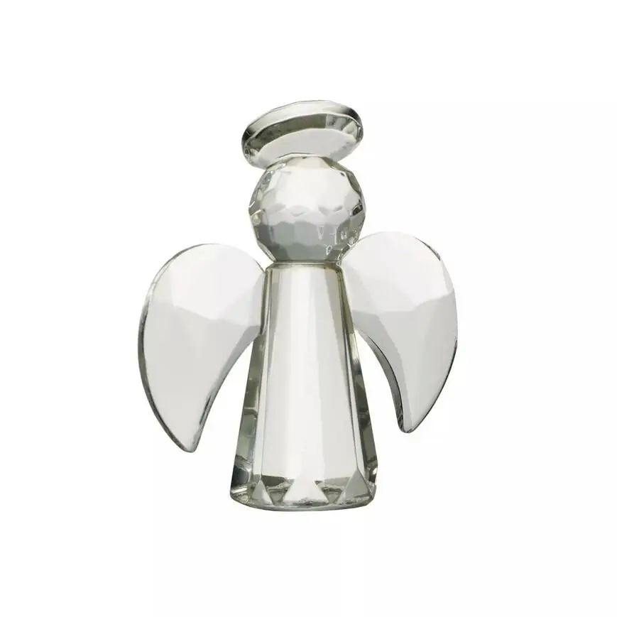 Mini figura de Ángel de cristal transparente para niños, pisapapeles coleccionable, adorno de Ángel de la guarda, estatua, decoración del hogar, regalo, 5 piezas