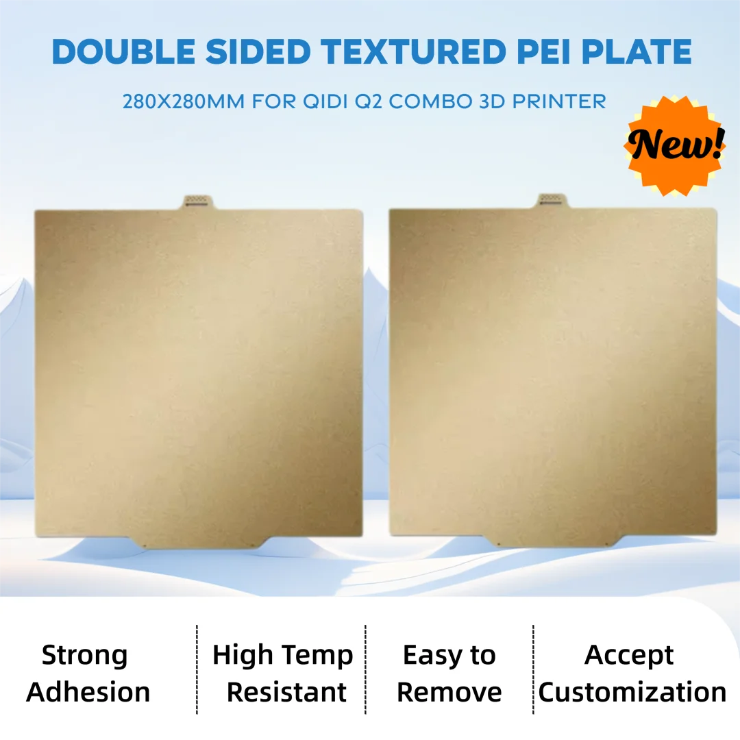 

Textured PEI Build Plate for QIDI Q2 3D Printer Double Side Textured PEI Spring Steel Sheet Flexible Print Bed for QIDI Q2 Combo