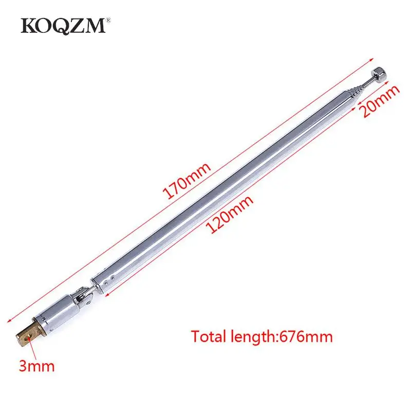 7 Sections/5 Section Telescopic Antenna Aerial for Radio TV silver Expanded total length 765mm/354mm