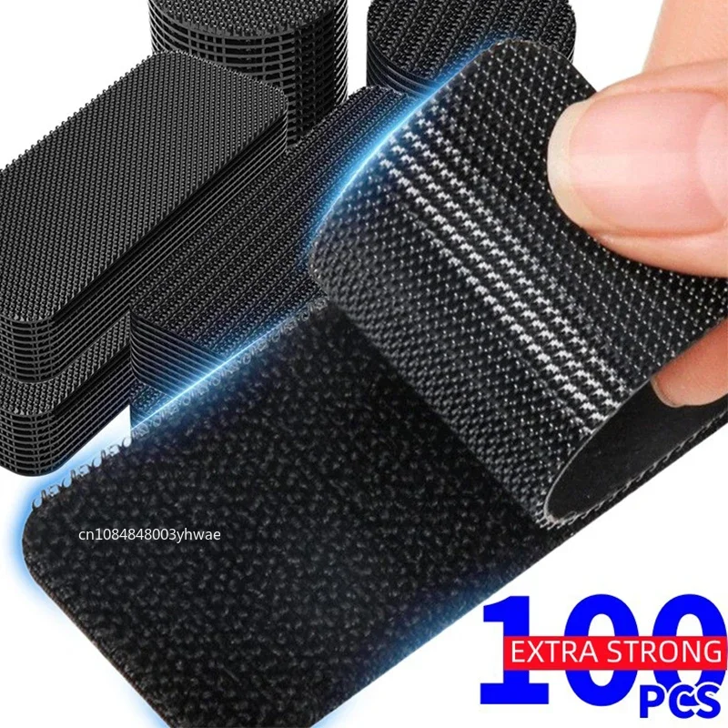 

1-100PCS Adhesive Fastener Tape Extra Strong Carpet Fixing Sticker Double Side Hook-and-loop Fastener Auto Adhesive tape