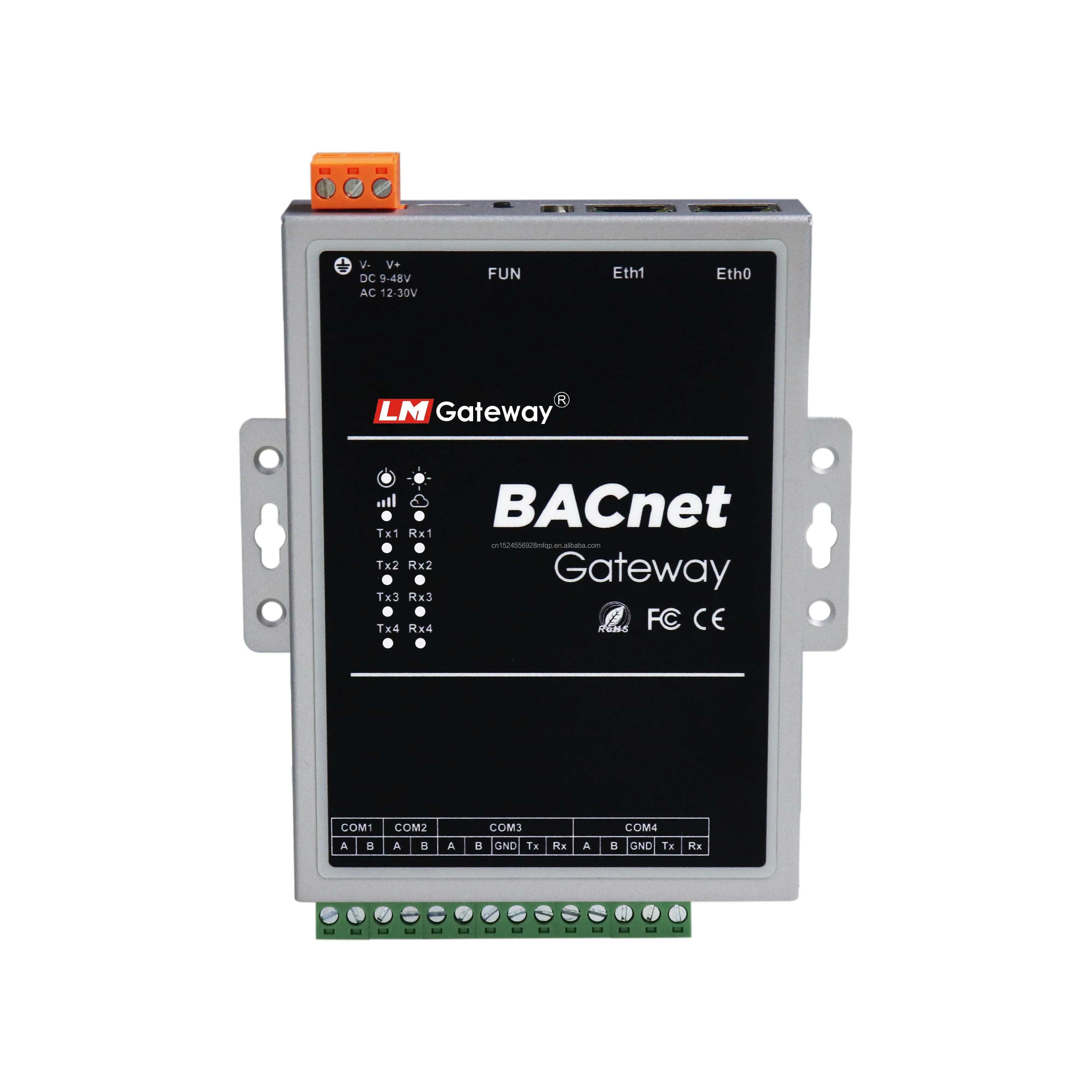 

Modbus RTU/TCP к BACnet IP/MSTP с 4 RS485 и 2 локальной сети