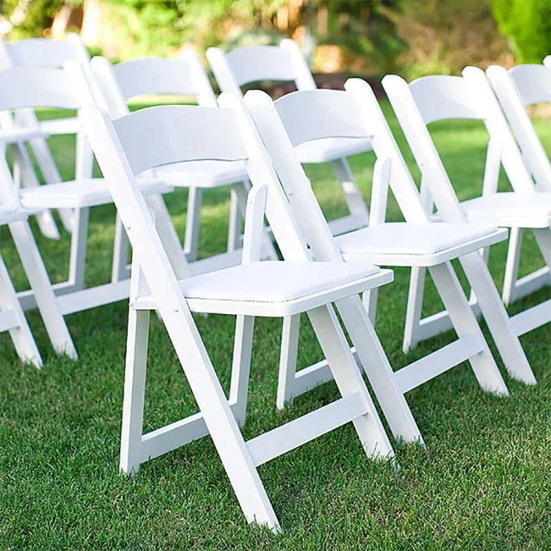 

New Arrival Wholesale Outdoor Garden White Padded Wimbledon Folding Resin Chair For Wedding Party