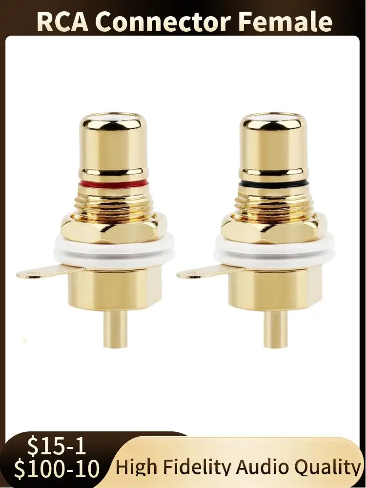 Cinch-Stecker, Buchse, Chassis, Panelmontage, CMC-Stecker, Audio-Buchse, rot, schwarz, Zyklusmutter, AV-Terminal, Unterhaltungselektronik – Detail 8