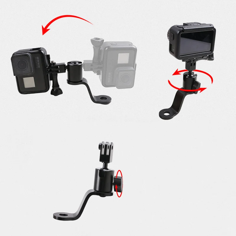 Supporto Per Specchietto Retrovisore Moto Con Rotazione 360° E Vite Di Bloccaggio – Per Action Cam E Smartphone