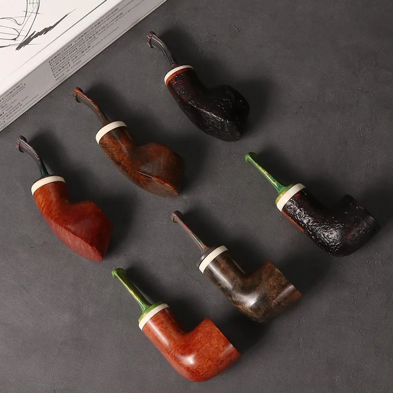 Hand-made hollow atmosphere chamber of heather wood pipe, Wooden Tobacco Pipe for Beginner, Briar Wood Smoking Pipe,