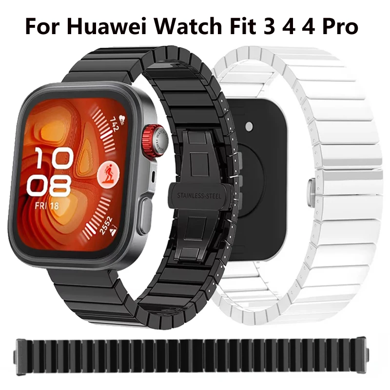 

Luxury Ceramic Strap For Huawei Watch Fit 3 Fit 4 4Pro Bracelet Correa Watchband For Huawei Watch Fit 4 Pro Women Men Wristband