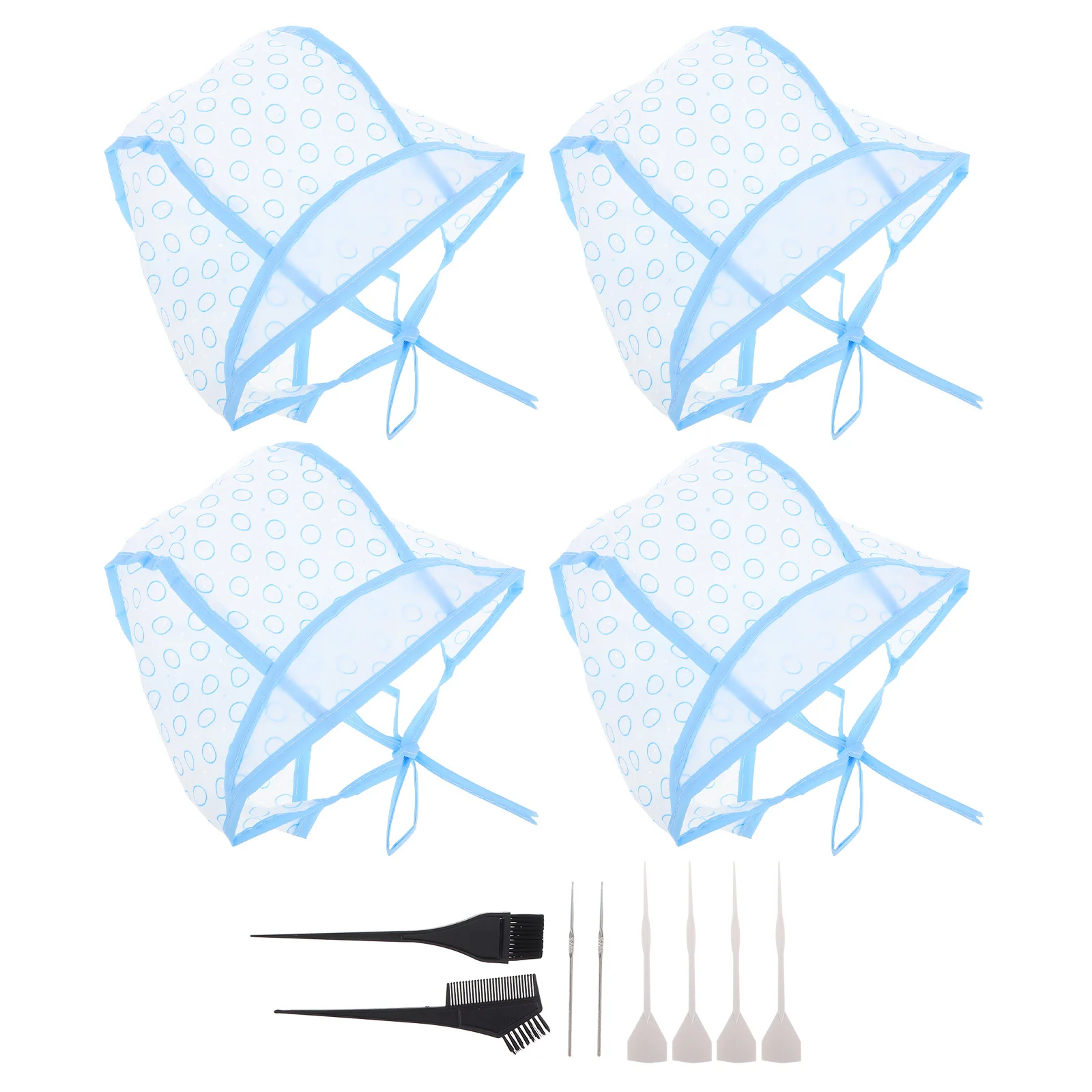 

12Pcs Hair Highlighting Cap Adjustable Dyeing Accessory Salon Home Use Crochet Needle Tool Kit Highlight Caps Highlight Cap Kit