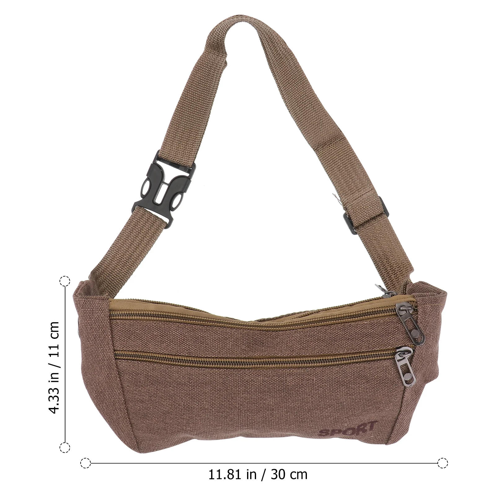 

Waterproof Sports Waist Bag Lightweight Canvas Pouch Running Pocket Adjustable Belt Hiking Travel Multifunctional Coffee