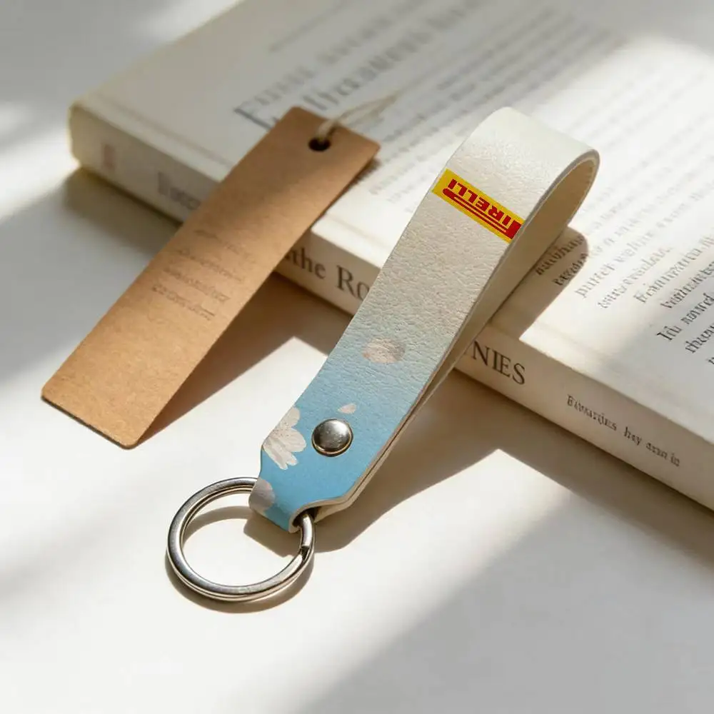 

For Logo PIRELLI Soft PU Leather Motorcycle Keychain Lightweight Key Holder For Scooter Racing