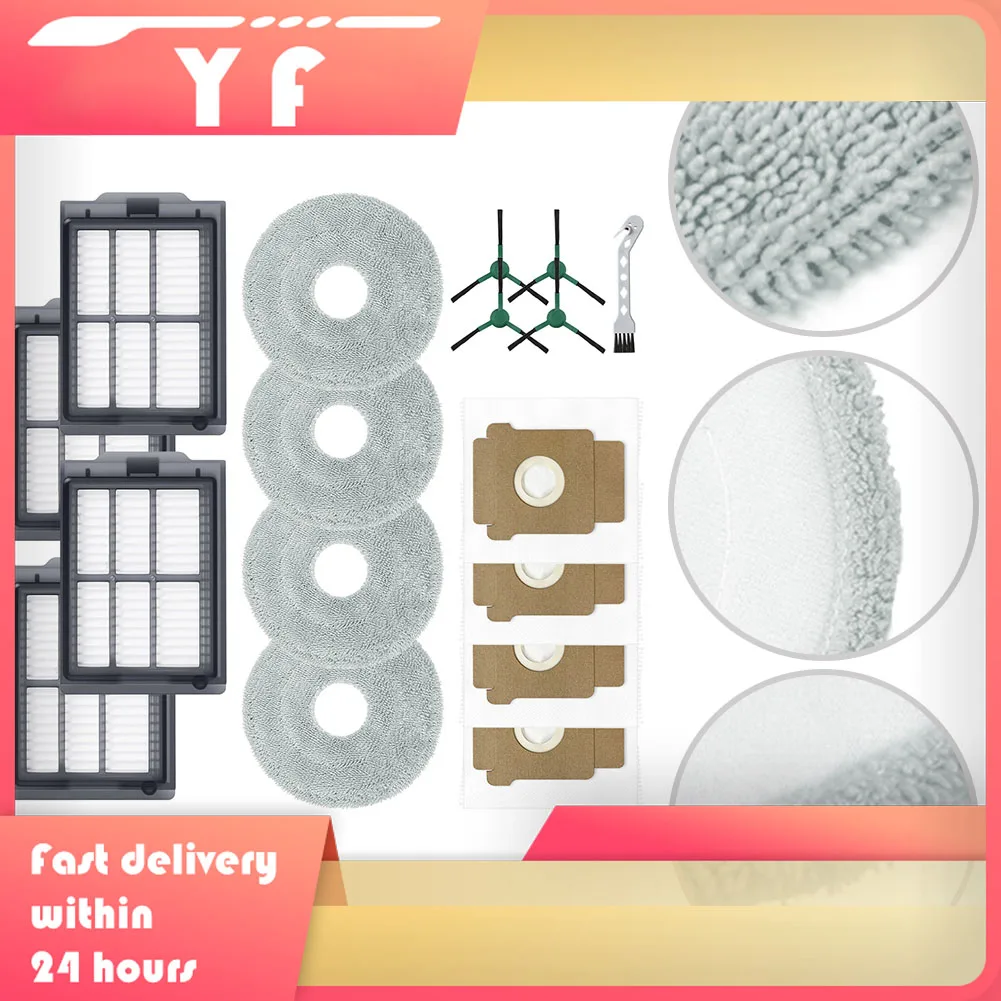 

For Roomba Plus 405 For Combo Robot Vacuum Side Brush Filter Mop Cloth Dust Bag Replacement Pack–Main Brush Robot Vacuum
