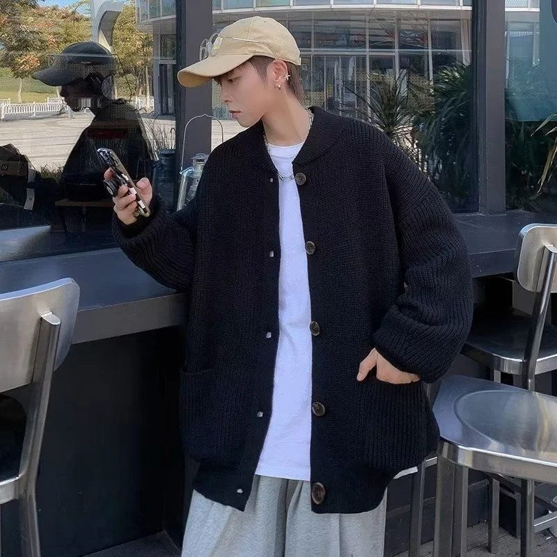 Maglione cardigan oversize in maglia larga da donna - Pullover casual ampio aperto sul davanti per l'autunno inverno primavera, tinta unita neutra