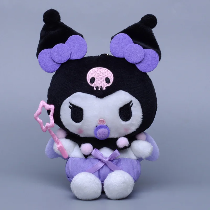 Genuine Cute Sanrio Angel Baby Wings Series Kuromi Cinnamoroll My Melody pompon Purin peluche ciondolo bambola Kid regalo di compleanno