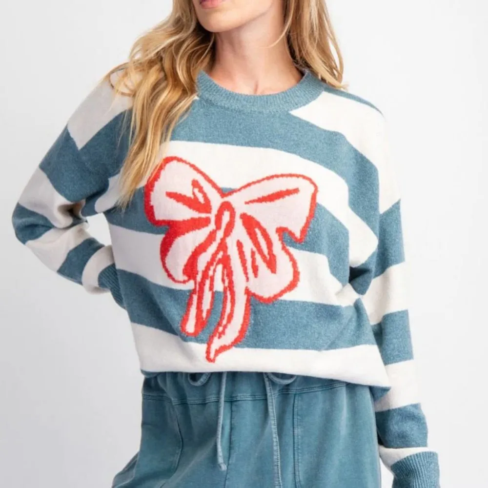 Suéter de punto Jacquard para mujer, Sudadera con capucha, manga larga, lazo, informal, cuello redondo, nueva colección Otoño/Invierno