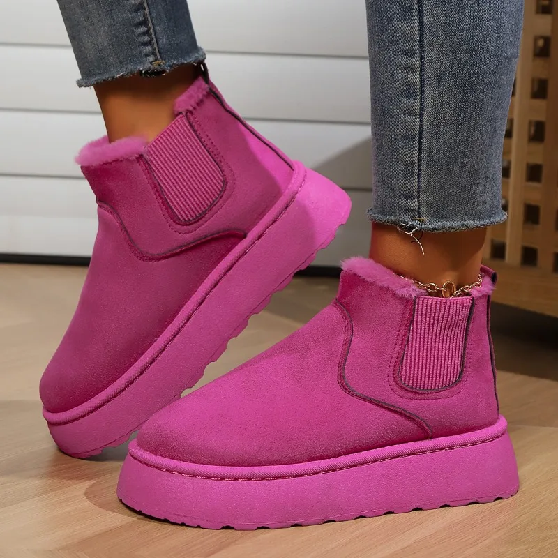 

New Winter Women Snow Boots Plush Warm Non Slip Waterproof Ladies Flats Sneakers Casual Slip on Female Ankle Boots Botas Mujer