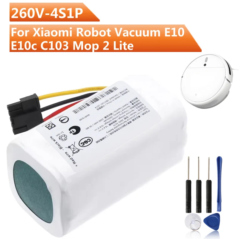 260V-4S1P Replacement Battery For Xiaomi Robot Vacuum E10 E10c C103 Mop 2 Lite Battery 2600mah