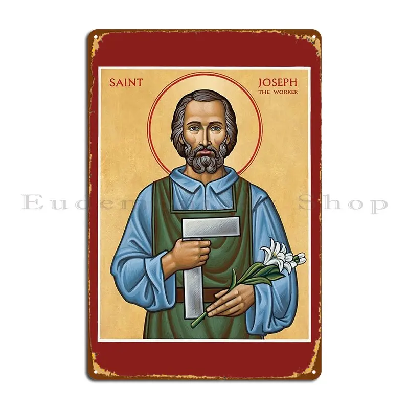 Saint Joseph The Worker San Giuseppe St Joseph Metal Sign Printed Wall Decor Wall Decor Cinema Cinema Tin Sign Poster