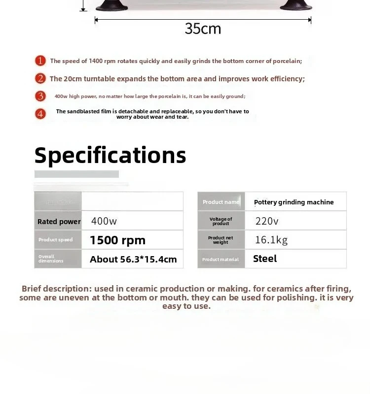 Ceramic Equipment Ceramic Grinding Machine Grinding Machine Porcelain Electric Polishing School Ceramic Bar Multi-function 5