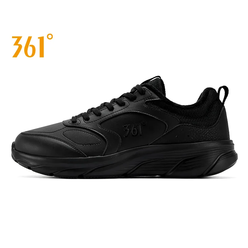 361 Degrees Men Running Shoes Thermal Insulation Fleece Lined Waterproof Leather Upper Lightweight Warm Male Sneakers 672542230