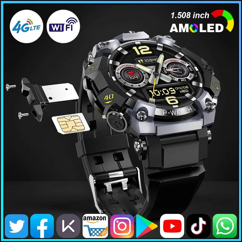 Смарт-часы 4G с ОС Android, 8-мегапиксельная камера, GPS, Wi-Fi, магазин Google Play, видеозвонок, 32 ГБ, умные часы Rom для мужчин