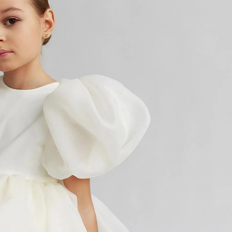 Vestidos de flores españoles para bodas, tutú de tul de línea a para cumpleaños de niños, vestidos de Boutique de dama de honor para niñas pequeñas