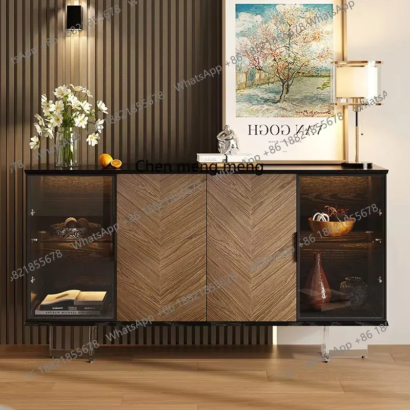 RR Stroke wind porch cabinet Italian minimalist front door Solid wood living room rack Locker