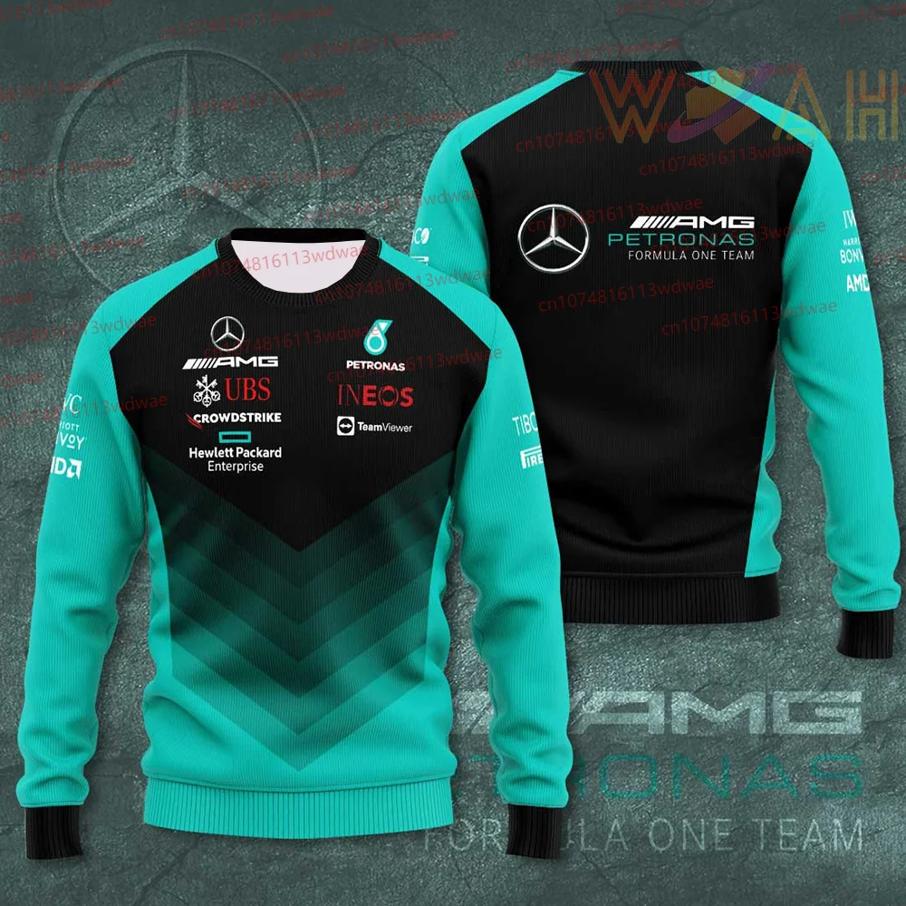 

Long Sleeve Sweaters 3D Crew Neck Sweater Formula 1 Hoodie.Mercedes-Benz-AMG.Hoodie Petronas Racing Sweater Motorcycle Tees
