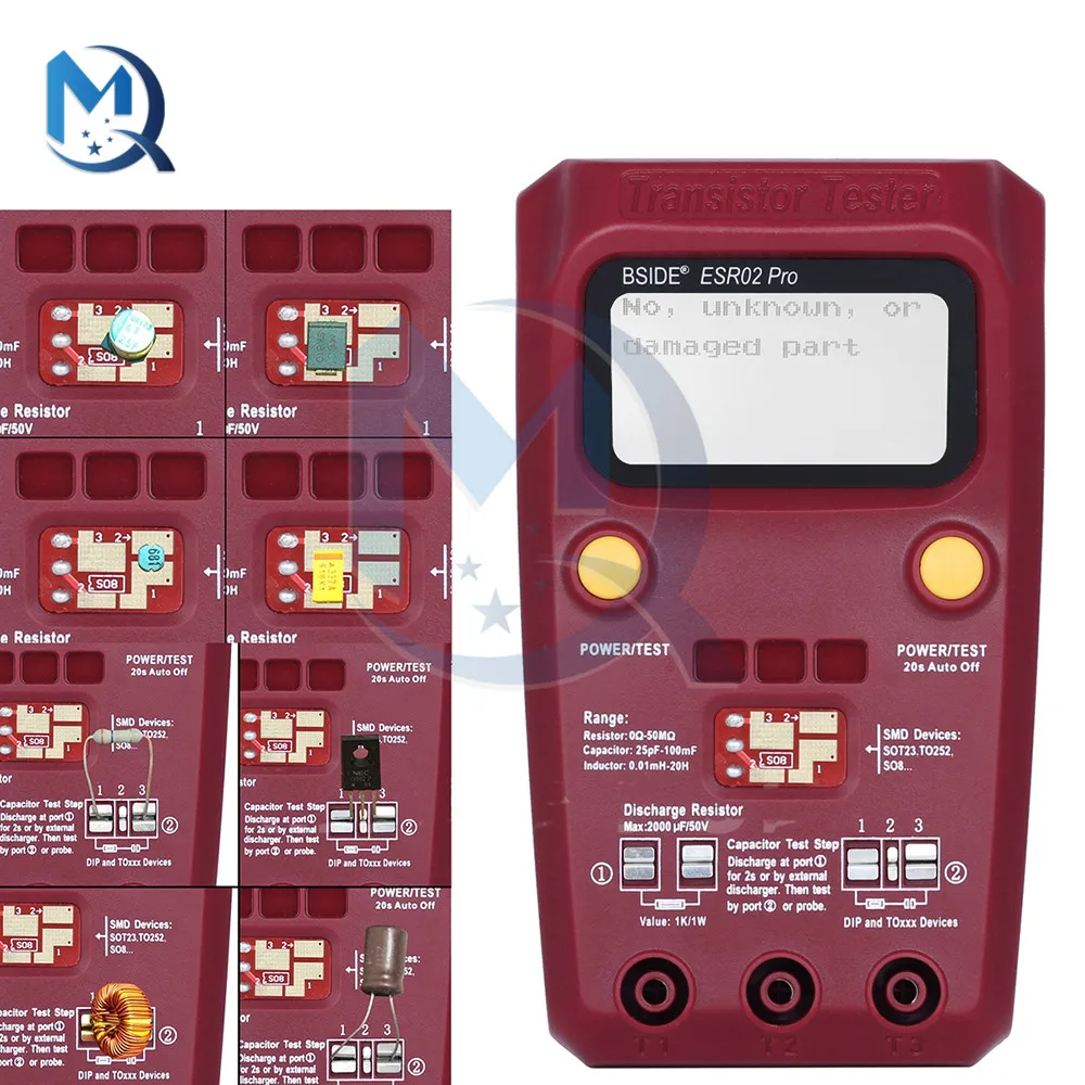 Multi-purpose Transistor ESR/SMD Tester ESR02pro Smart Diode Triode Capacitance Resistor Meter LCD meter MOS/PNP/NPN test