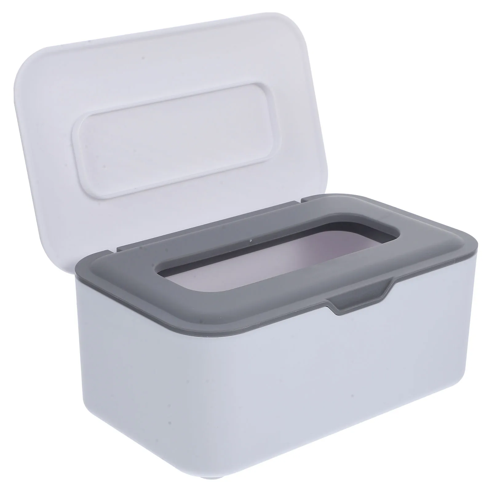 

Wipe Box Dustproof Sealed Holder Tissue Cube Box Gray White Plastic Tissues Boxes Baby Room Tissue CaseReusable