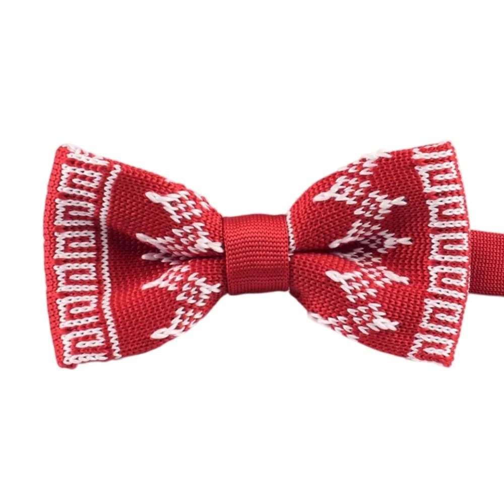 Creative Snowflake Knitted Christmas Necktie Heart Polka Dot Soft Xmas Shirt Tie Adjustable Strap Cravat Christmas Party