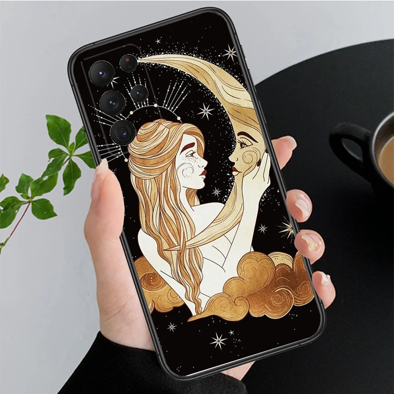 Phone Case for Samsung Galaxy A15 A35 A55 A52 A53 A54 A33 A34 A25 A05S A16 A14 A05 A13 M15 M55 M35 Witches Moon Tarot Goddess