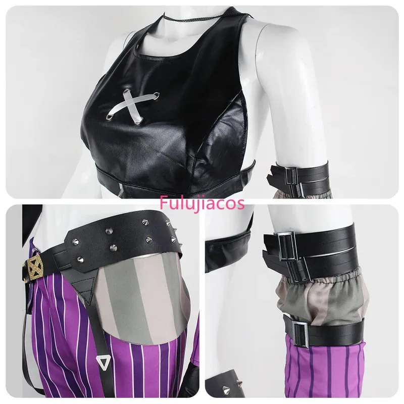 مجموعة كاملة من أزياء CyFulujiacos LOL Arcane League of Legends التأثيرية Jinx