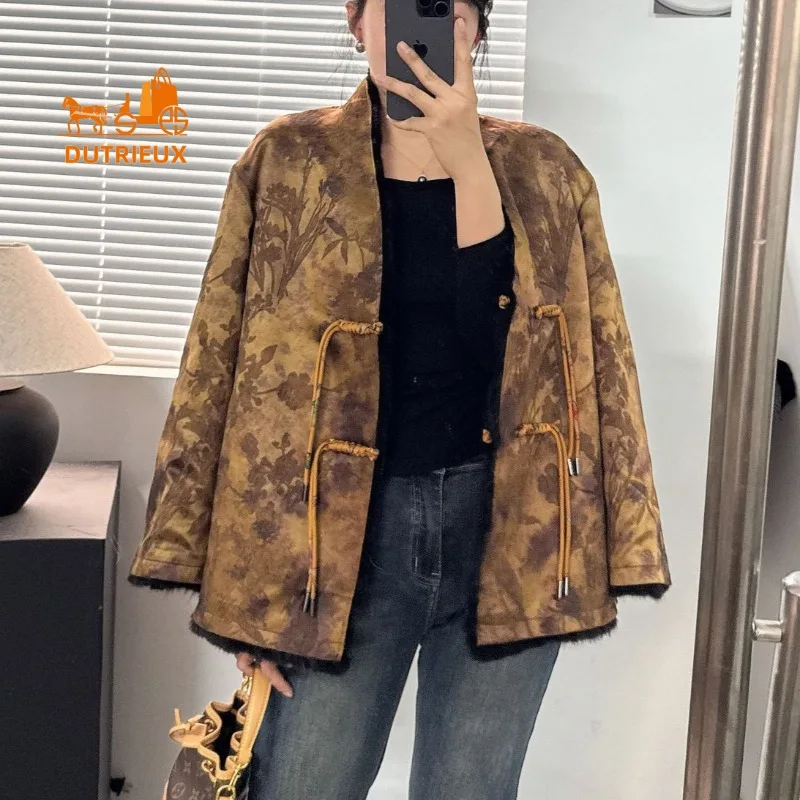 2025 New Winter New Temperament Double-sided Fur Real Mink Women's Jacket, 100% Mink, B Warm Fur Holiday Work Women's Jacket