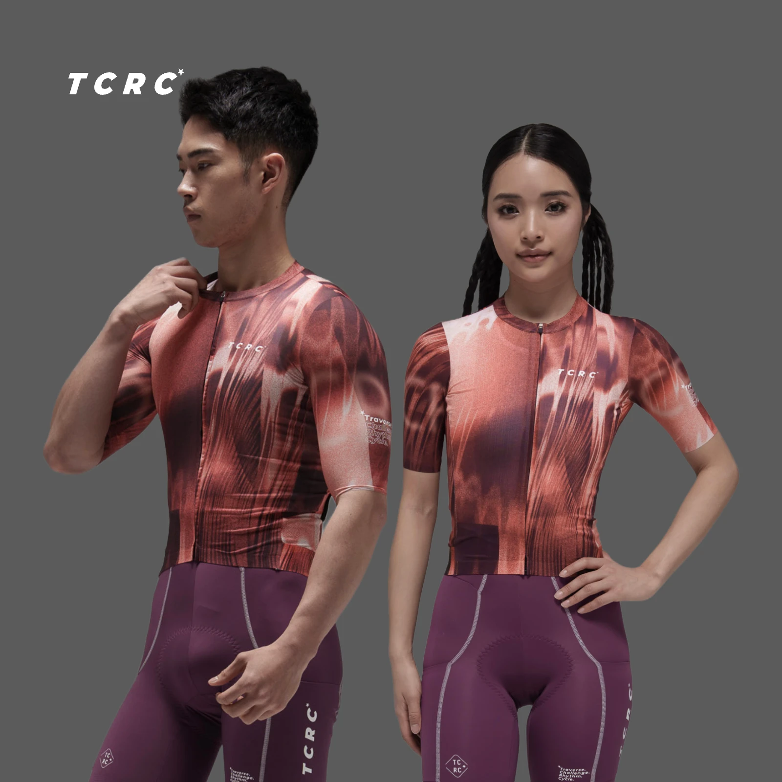 TCRC Men's Short Sleeve Cycling Jersey for Summer Quick Dry Breathable Women Slim Tight Bike Shirts MTB Road Bike Bicycle Tops