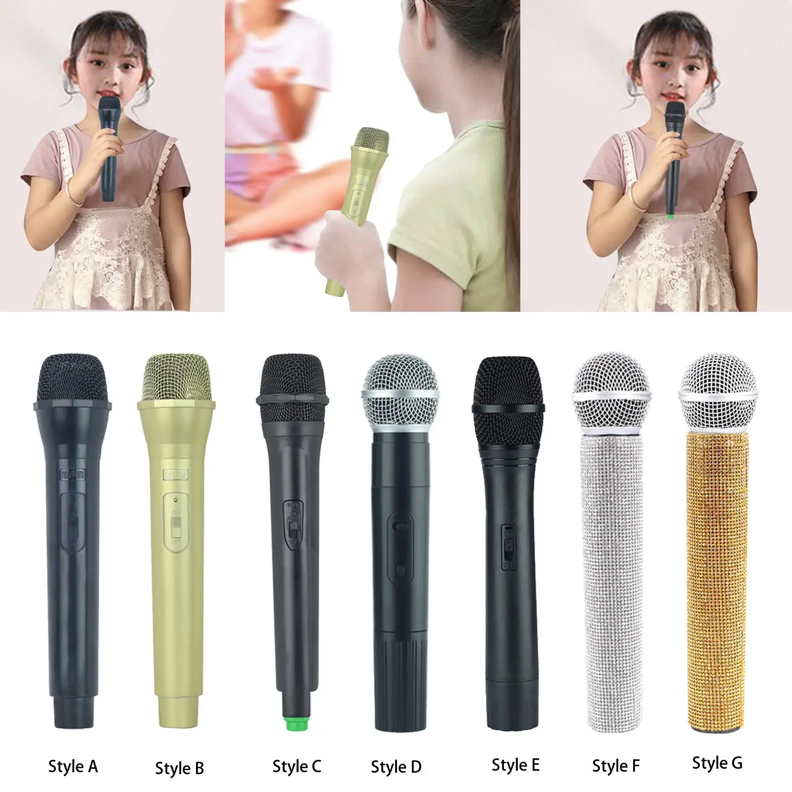 Realistic Microphone Pretend Toy ABS Educational Model Stage Prop for Kids Party Favor and Role Play