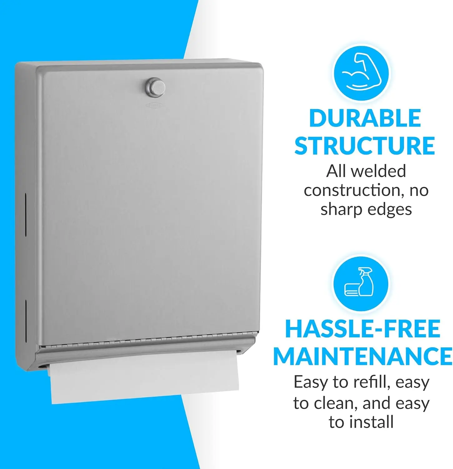 Коммерческий диспенсер для бумажных полотенец из нержавеющей стали большой емкости для C-Fold или многослойных полотенец